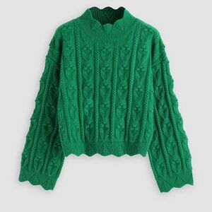 Textured high neck sweater